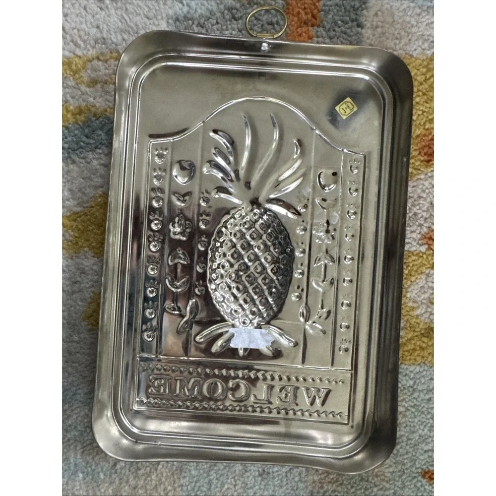 Copper Wall Welcome Pineapple Equipped Kitchen Handcrafted Solid Copperware